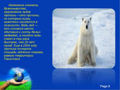 Изменение климата, браконьерство, загрязнение льдов Арктики —это причины, по ...