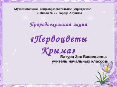 Муниципальное общеобразовательное учреждение «Школа № 2» города Алушты Природ...