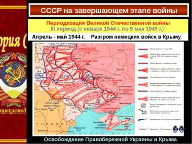 Освобождение Правобережной Украины и Крыма СССР на завершающем этапе войны Пе...