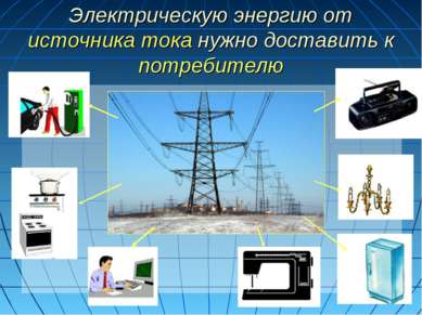 Электрическую энергию от источника тока нужно доставить к потребителю