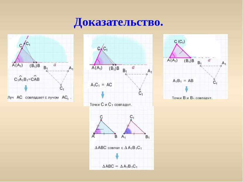 Какое условие должно еще выполняться, что бы треугольники были равны? 1) 2) 3)