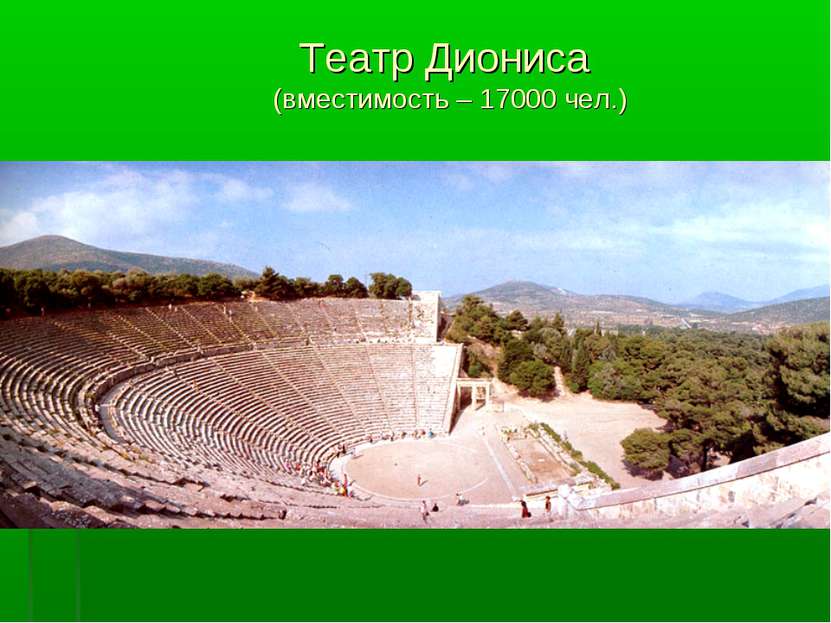 Театр Диониса (вместимость – 17000 чел.)