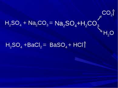 H2SO4 + Na2CO3 = CO2 H2O H2SO4 +BaCl2 = BaSO4 + HCl Na2SO4+H2CO3