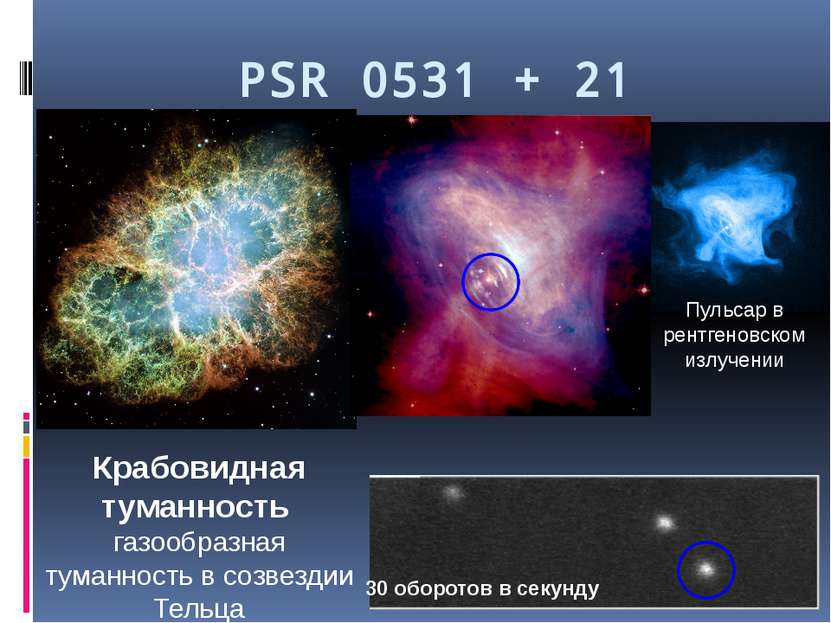 PSR 0531 + 21 Крабовидная туманность газообразная туманность в созвездии Тель...