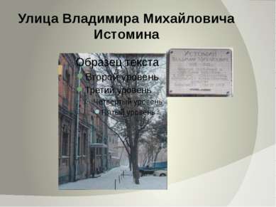 Улица Владимира Михайловича Истомина