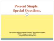Present Simple. Special Questions (Настоящее простое время. Специальные вопросы)