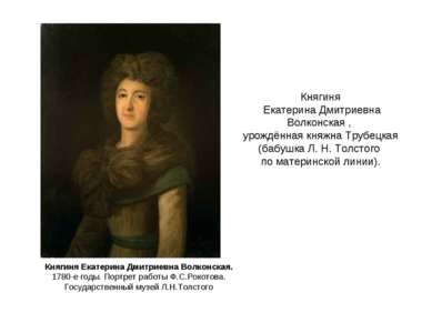 Княгиня Екатерина Дмитриевна Волконская. 1780-е годы. Портрет работы Ф.С.Роко...
