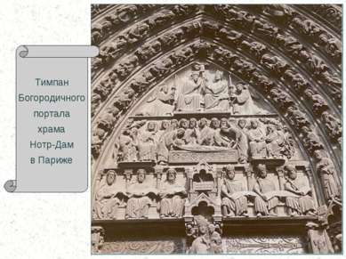 Тимпан Богородичного портала храма Нотр-Дам в Париже