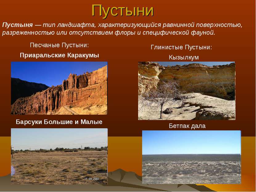 Пустыни Кызылкум Бетпак дала Барсуки Большие и Малые Песчаные Пустыни: Приара...