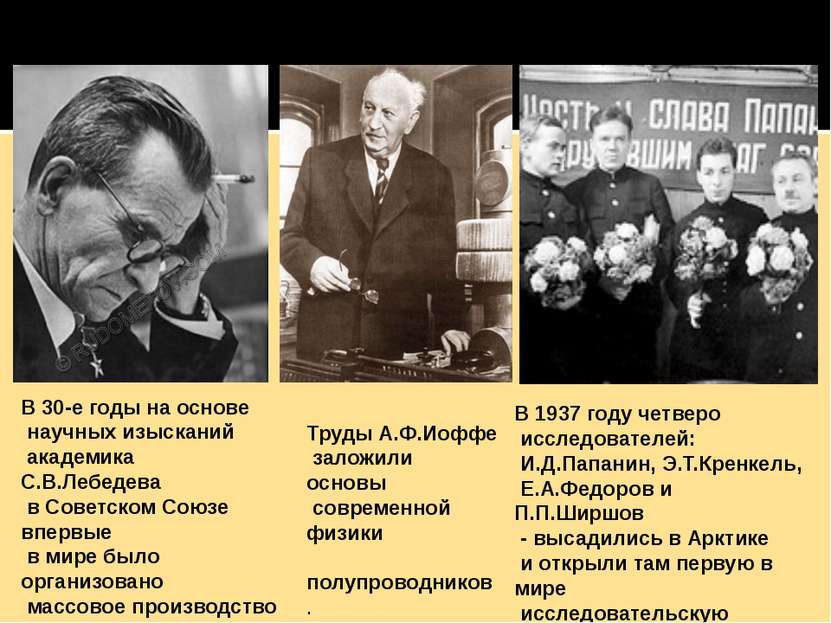 В 30-е годы на основе научных изысканий академика С.В.Лебедева в Советском Со...