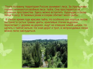 Почти половину территории России занимают леса. За Уральскими горами начинают...