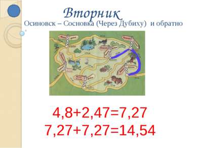 Вторник 4,8+2,47=7,27 7,27+7,27=14,54 Осиновск – Сосновка (Через Дубиху) и об...