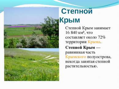 Степной Крым Степной Крым занимает 16 840 км², что составляет около 72% терри...