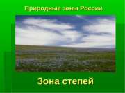 Природные зоны России. Зона степей