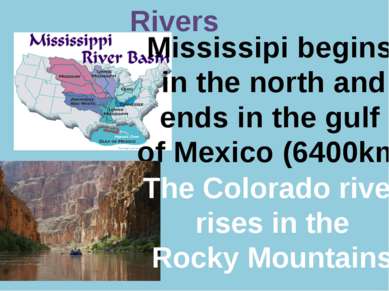 Р. В. Покотило ГОУ СОШ 1200 Rivers Mississipi begins in the north and ends in...