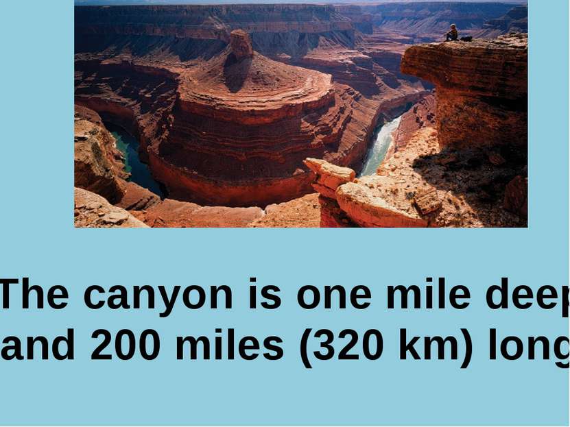 Р. В. Покотило ГОУ СОШ 1200 The canyon is one mile deep and 200 miles (320 km...