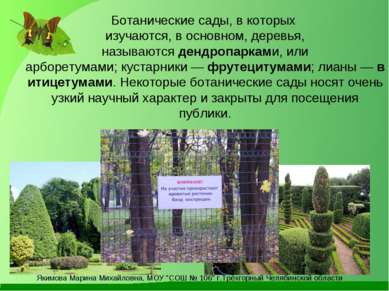 Ботанические сады, в которых изучаются, в основном, деревья, называются дендр...