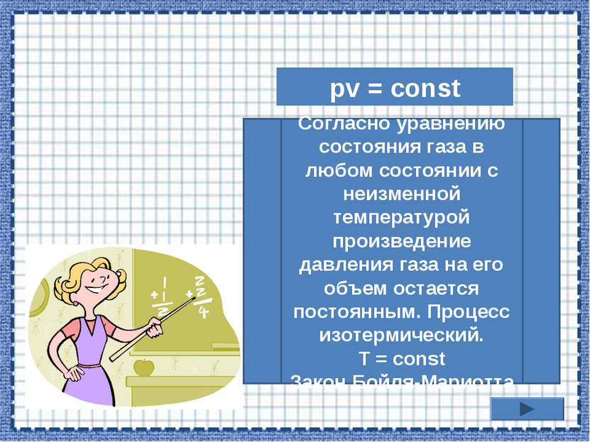 pv = const Согласно уравнению состояния газа в любом состоянии с неизменной т...