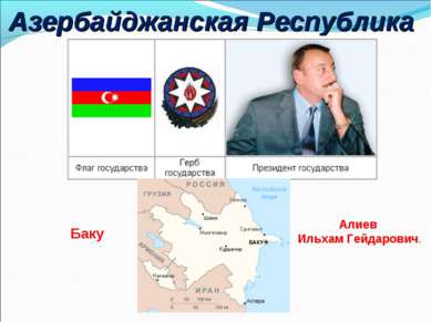 Азербайджанская Республика Баку Алиев Ильхам Гейдарович.