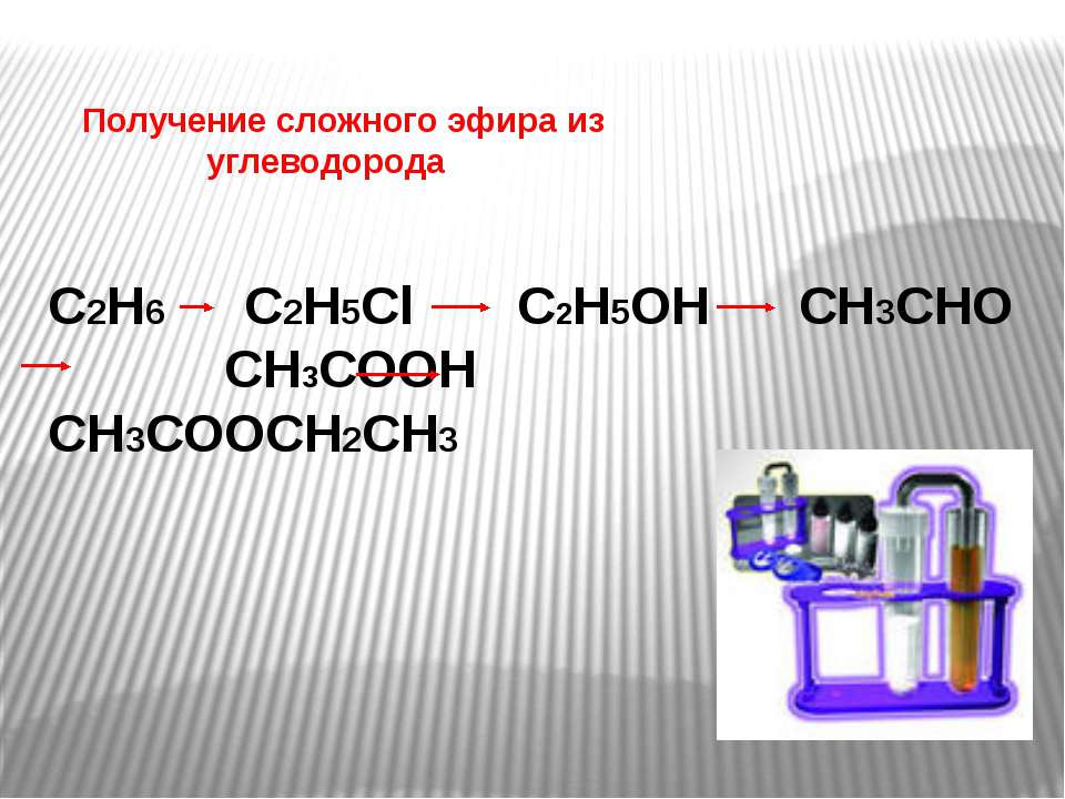 13 синтезы. Получение сложного эфира из углеводорода. Получение сложного эфира из углеводорода c2h5cl. С2н5он сн3соон. С2н2 с6н6.
