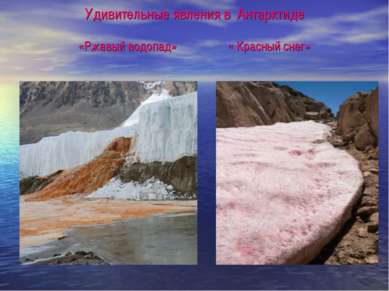 Удивительные явления в Антарктиде «Ржавый водопад» « Красный снег»