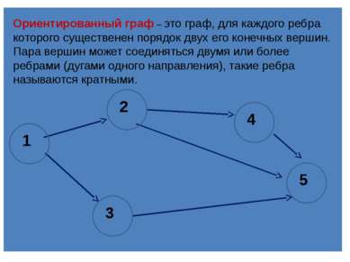 Ориентированный граф – это граф, для каждого ребра которого существенен поряд...