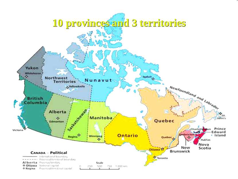 10 provinces and 3 territories