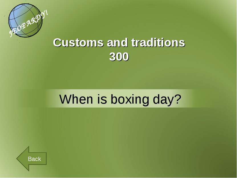 Customs and traditions 300 Back