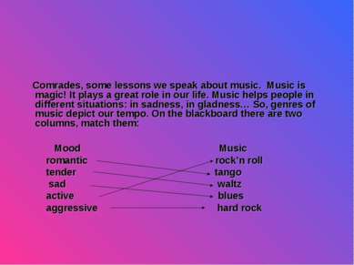 Comrades, some lessons we speak about music. Music is magic! It plays a great...
