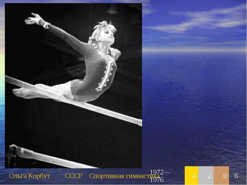 Ольга Корбут СССР Спортивная гимнастика 1972—1976 4 2 0 6