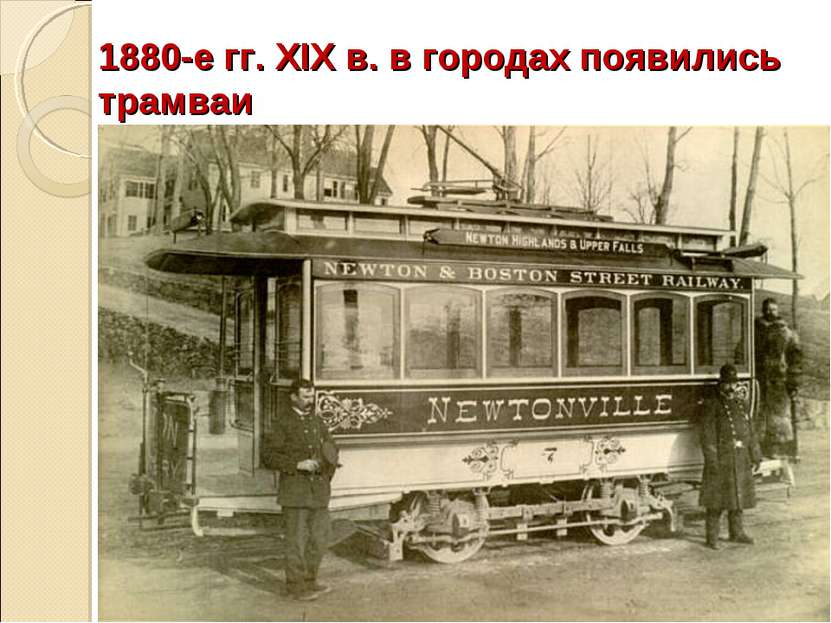1880-е гг. XIX в. в городах появились трамваи