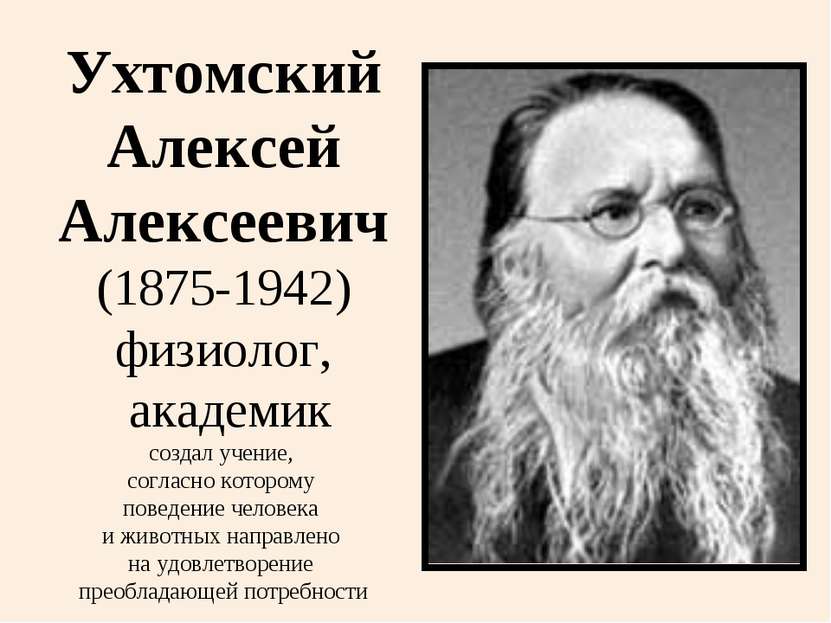 Ухтомский Алексей Алексеевич (1875-1942) физиолог, академик создал учение, со...