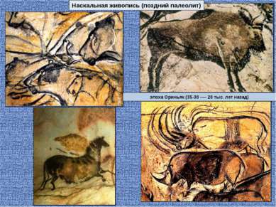 Наскальная живопись (поздний палеолит) эпоха Ориньяк (35-30 ---- 20 тыс. лет ...