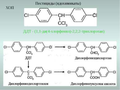 Пестициды (ядохимикаты) ДДТ - (1,1-ди(4-хлорфенил)-2,2,2-трихлорэтан) ХОП