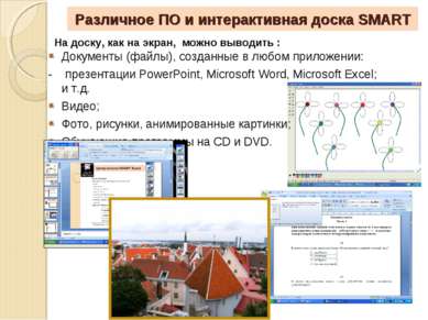 Различное ПО и интерактивная доска SMART Документы (файлы), созданные в любом...
