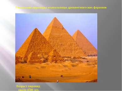 Гигантские пирамиды усыпальницы древнеегипетских фараонов Возраст пирамид око...