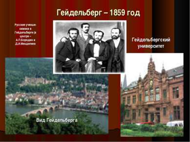 Гейдельберг – 1859 год Вид Гейдельберга Гейдельбергский университет Русские у...