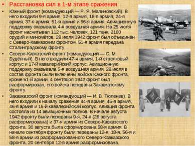 Расстановка сил в 1-м этапе сражения Южный фронт (командующий — Р. Я. Малинов...