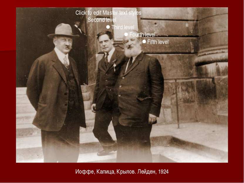 Иоффе, Капица, Крылов. Лейден, 1924
