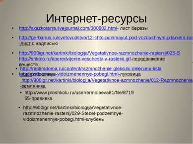 Интернет-ресурсы http://skazkoterra.livejournal.com/300802.html- лист березы ...