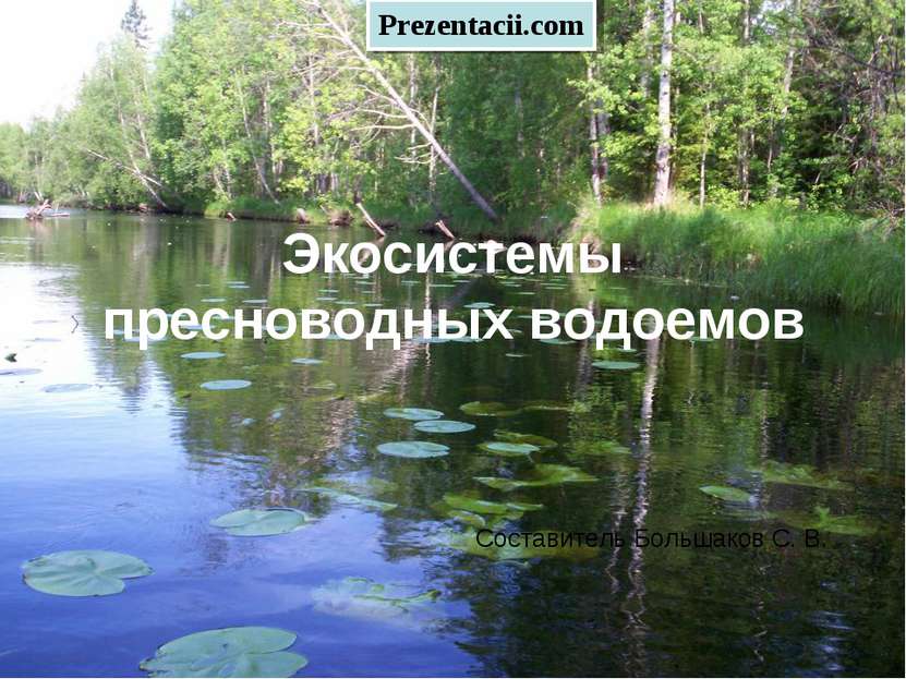 Экосистемы пресноводных водоемов Составитель Большаков С. В. Prezentacii.com