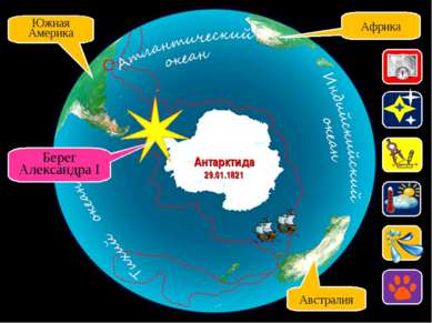Южная Америка Австралия Африка Антарктида 29.01.1821 Берег Александра I