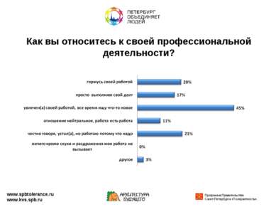 Как вы относитесь к своей профессиональной деятельности? www.spbtolerance.ru ...