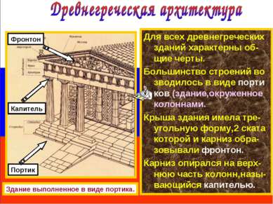 Для всех древнегреческих зданий характерны об-щие черты. Большинство строений...