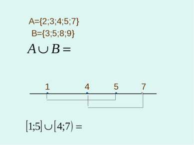 А={2;3;4;5;7} B={3;5;8;9} 1 4 5 7