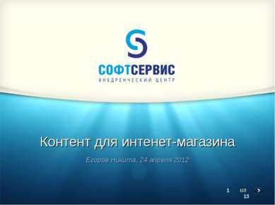Контент для интенет-магазина Егоров Никита, 24 апреля 2012 * из 13