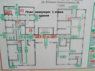 План эвакуации 1 этажа здания