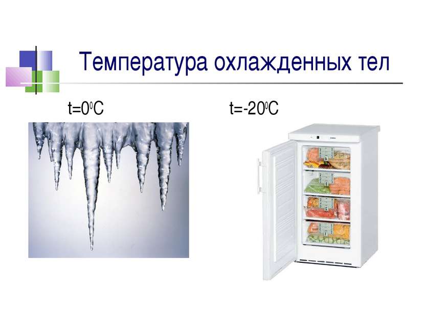 Температура охлажденных тел t=00C t=-200C