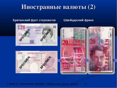 Иностранные валюты (2) Британский фунт стерлингов Швейцарский франк 33. Обмен...