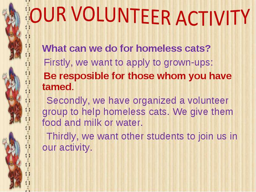 What can we do for homeless cats? Firstly, we want to apply to grown-ups: Be ...